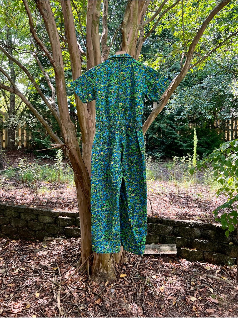 Big Bud Press Moss Blossom Short Sleeve Jumpsuit Size L - Picture 4 of 7